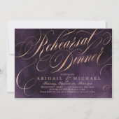 Probe Moody lila Goldkalligraphie Einladung (Vorderseite)