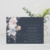 Probe Navy Blush Einladung (Stehend Vorderseite)