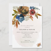 Probe Navy & Rust Boho Einladung (Vorderseite)