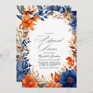 Probe Navy und Orange Watercolor Einladung