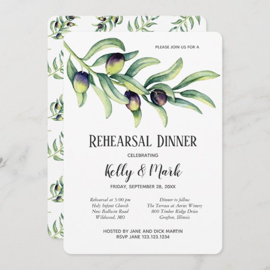 Probe Olivenhaine Einladung (Vorne/Hinten)