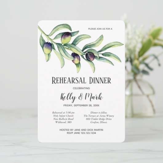 Probe Olivenhaine Einladung (Stehend Vorderseite)