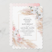 Probe Pampas Grass und Weiße Orchideen Abendessen Einladung (Vorne/Hinten)