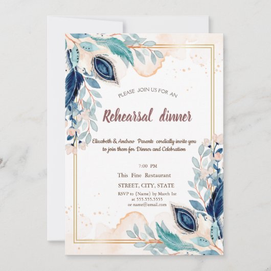 Probe Peacock Einladung (Vorderseite)