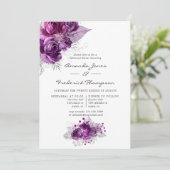 Probe Pflaume und Navy Einladung (Stehend Vorderseite)