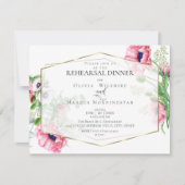 Probe | Pink Watercolor Poppies Floral Einladung (Vorderseite)