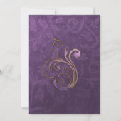 Probe Plum and Gold Damask Einladung (Rückseite)