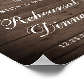 Probe Rosenblumen Abends Unterschrift Holz & Weißr Poster (Ecke)