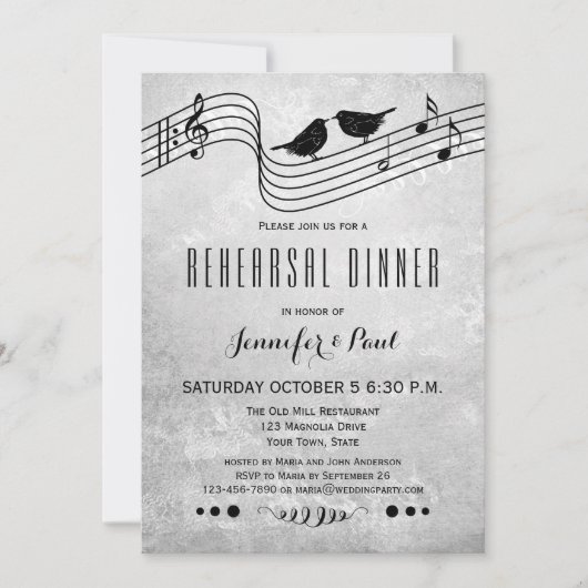 Probe Schwarz-Weiß-Musik - Einladung (Vorderseite)