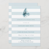 Probe Segelboot Wasserfarbe einladen Einladung (Vorne/Hinten)