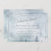 Probe | Silver Blue Winter Wonderland Mitteilungskarte (Vorne/Hinten)