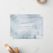 Probe | Silver Blue Winter Wonderland Mitteilungskarte (Vorderseite/Rückseite Beispiel)