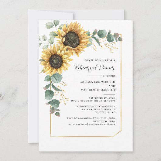 Probe Sonnenblumen Einladung (Vorderseite)