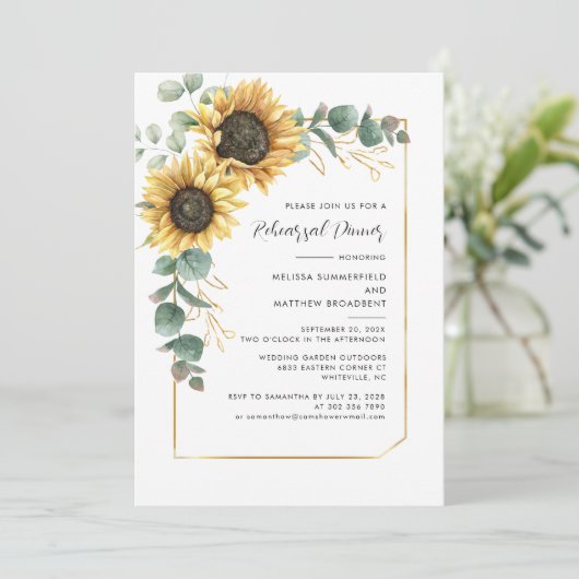 Probe Sonnenblumen Einladung (Stehend Vorderseite)