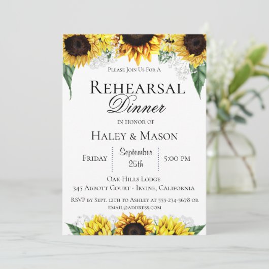 Probe Sonnenblumen Fields Einladung (Stehend Vorderseite)