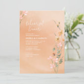 Probe Sonnige Wildblume Peach ID1023 Einladung (Stehend Vorderseite)