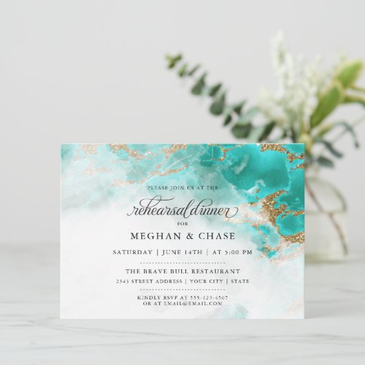 Probe | Türkisches Wasserfarbengeode Einladung (Stehend Vorderseite)
