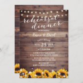 Probe Vintag Sonnenblume Rustikale Streichelleucht Einladung (Vorne/Hinten)