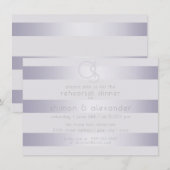 Probe | Violet Silber Shimmer Strip Monogram2 Einladung (Vorne/Hinten)
