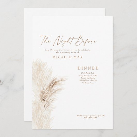 Probe vor Pampas II Einladung (Vorne/Hinten)