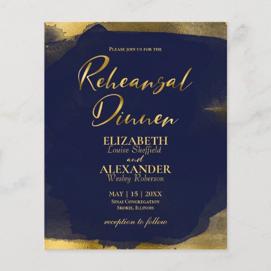 Probe Wasserfarbe Abendessen Einladung | ABSTRAKT (Vorderseite)