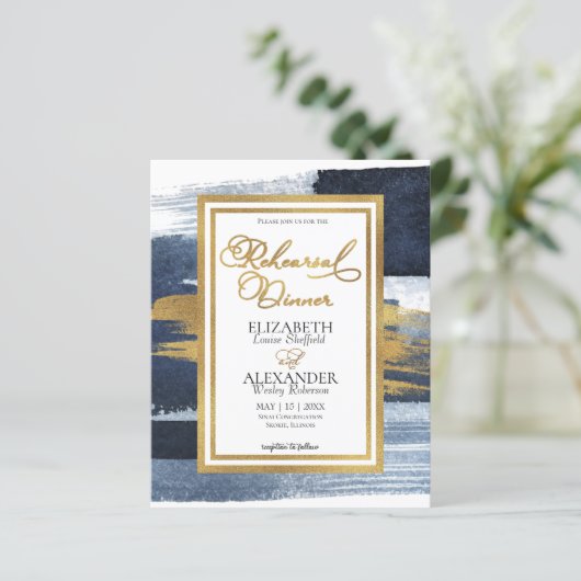 Probe Wasserfarbe Abendessen Einladung | ABSTRAKT (Stehend Vorderseite)