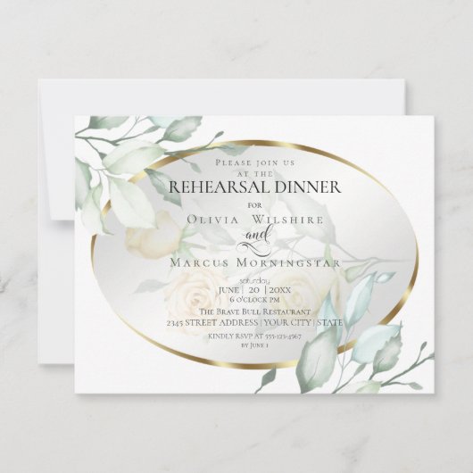 Probe | Wasserfarbe Elfenbeingelbe Rose Einladung (Vorderseite)