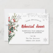 Probe Watercolor Holly Berry Einladung (Vorderseite)