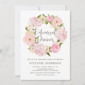 Probe Watercolor Pink Peony Einladung (Vorderseite)
