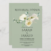 Probe Watercolor White Calla Lilies Bouquet Einladung (Vorne/Hinten)