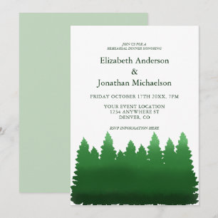 Probe Watercolor Woodland Pines Abendessen Einladung