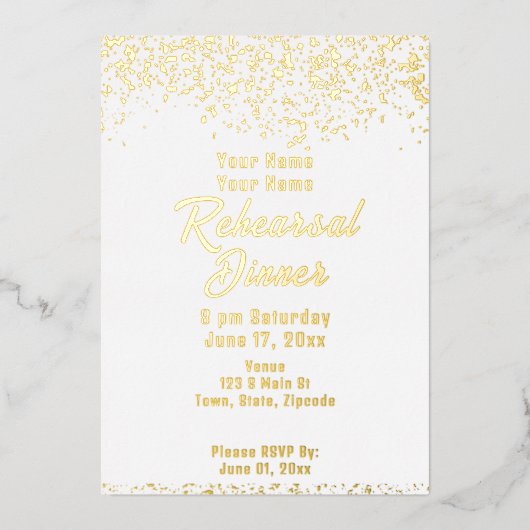 Probe "White and Gold Foil" Folieneinladung (Vorderseite)