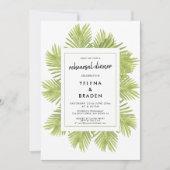 Probe zum Abendessen mit tropischen Palmen Einladung (Vorderseite)