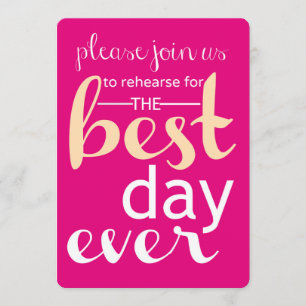 Probe zum besten Tag je Hochzeit - Rosa & Tan Einladung