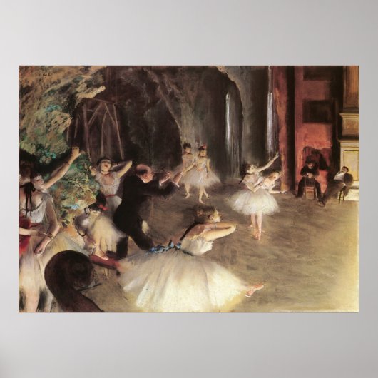 Probe zur Bühne von Edgar Degas Poster (Vorne)