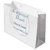 Probedinner am Abend zuvor einfach minimal m Große Geschenktüte (Rückseite Schrägansicht)