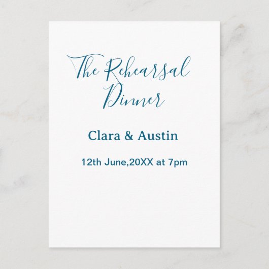 Probedinner am Abend zuvor einfach minimal m Postkarte (Vorderseite)