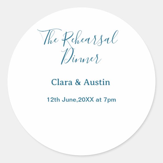 Probedinner am Abend zuvor einfach minimal m Runder Aufkleber (Vorderseite)