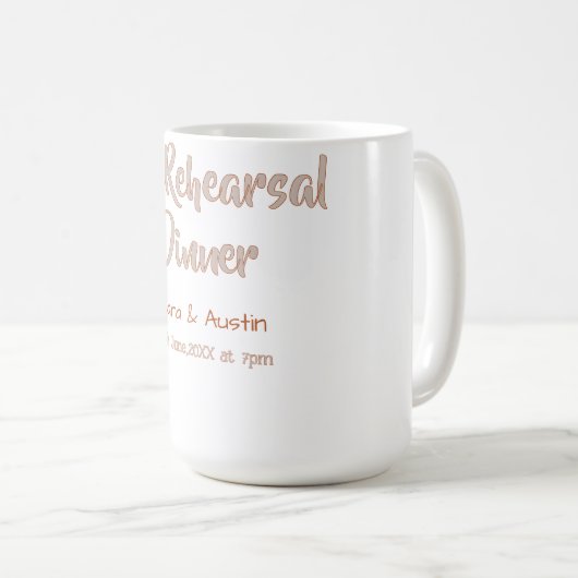 Probedinner am Vorabend einfach minimal m Kaffeetasse (VorderseiteRechts)