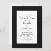 Probedinner-Einladung im Schwarz-Weiß-Stil der 192 Einladung (Rückseite)