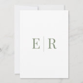 Probedinner-Einladung mit Oliven-Monogramm Einladung (Rückseite)