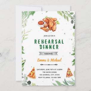 Probedinner-Einladung mit Pizza und Wings Einladung