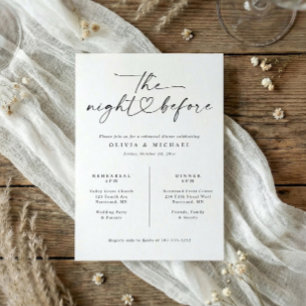 Probedinner Elegant Schwarz & Weiß Handschrift Einladung