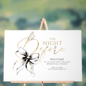 Probedinner-Empfang Schwarz Schleife Willkommen Acrylschild (Neutral)