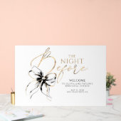 Probedinner-Empfang Schwarz Schleife Willkommen Acrylschild (Hochzeit)