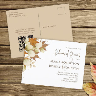 Probedinner Herbst Grün QR-Code Postkarte