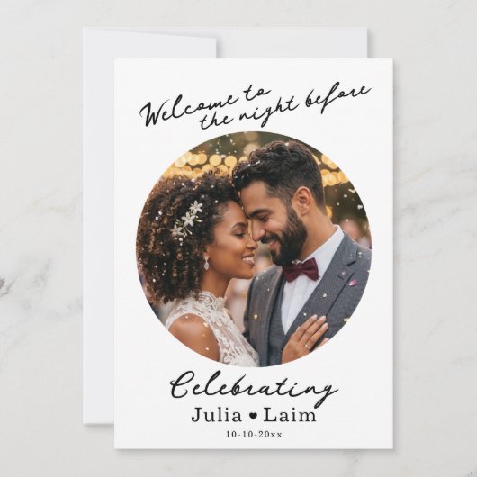 Probedinner-Hochzeit mit Foto Einladung (Vorderseite)