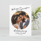 Probedinner-Hochzeit mit Foto Einladung (Stehend Vorderseite)