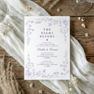 Probedinner Lavendel Lila Vintage Floral Einladung
