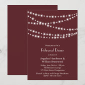 Probedinner - Marsala Twinkle Lights Einladung (Vorne/Hinten)